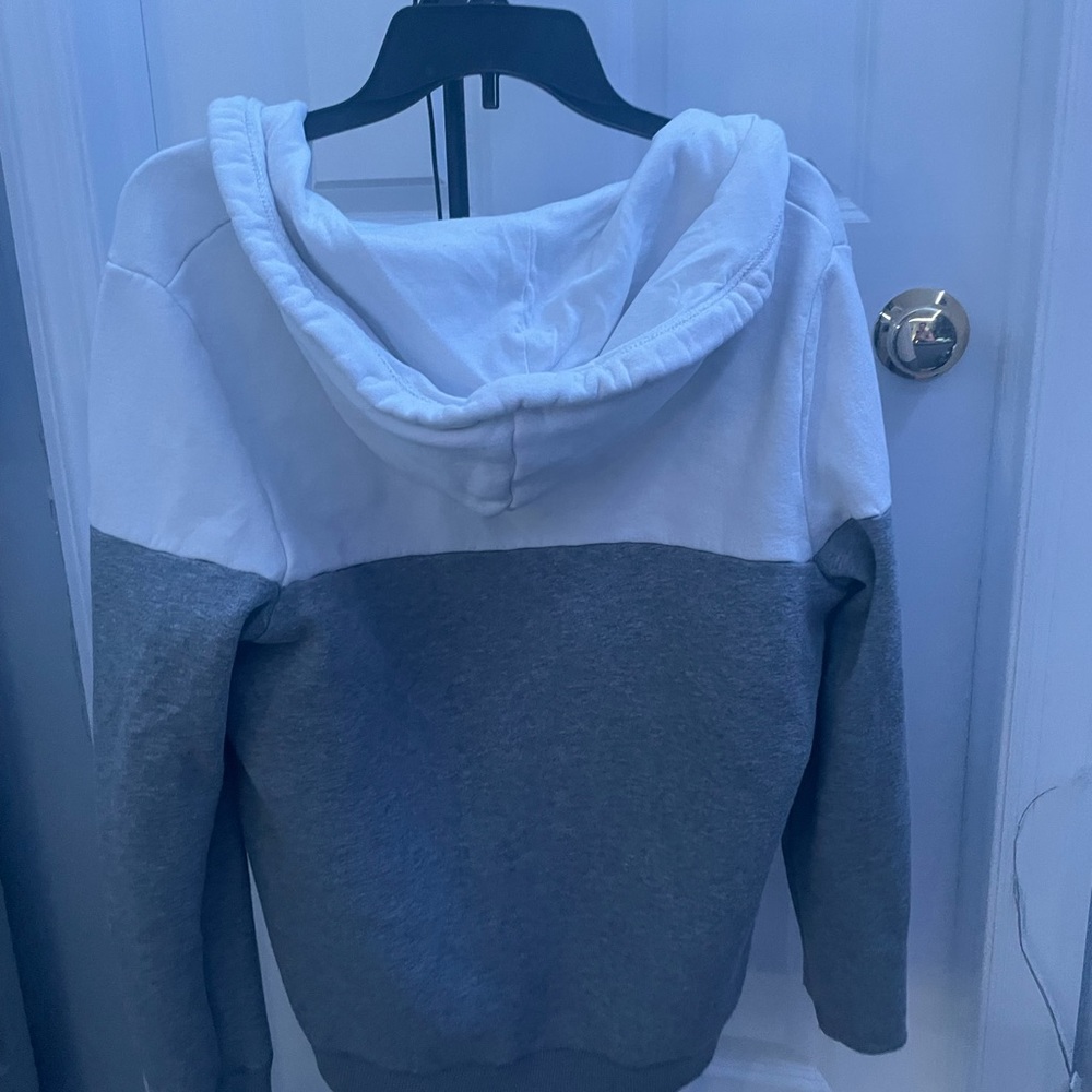 Holister white and grey zip up